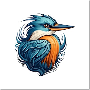 Kingfisher bird Posters and Art